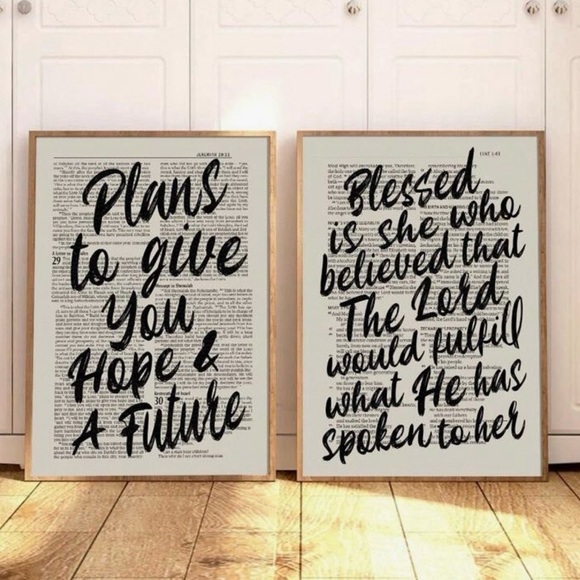 2 Piece Bible Verse Wall Art Canvas, Hope and a Future, Blessed is She - Picture 4 of 6